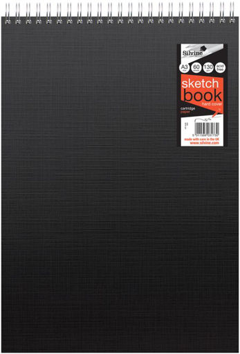 Picture of 130GSM A3 HARDBACK SPIRAL SKETCH BOOK 60 SHEETS